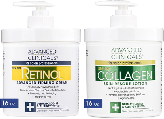 Advanced Clinicals Retinol Cream and Collagen Cream Skin Care set